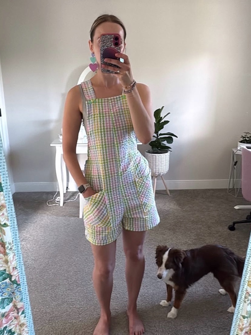 Handmade Rainbow Gingham Romper